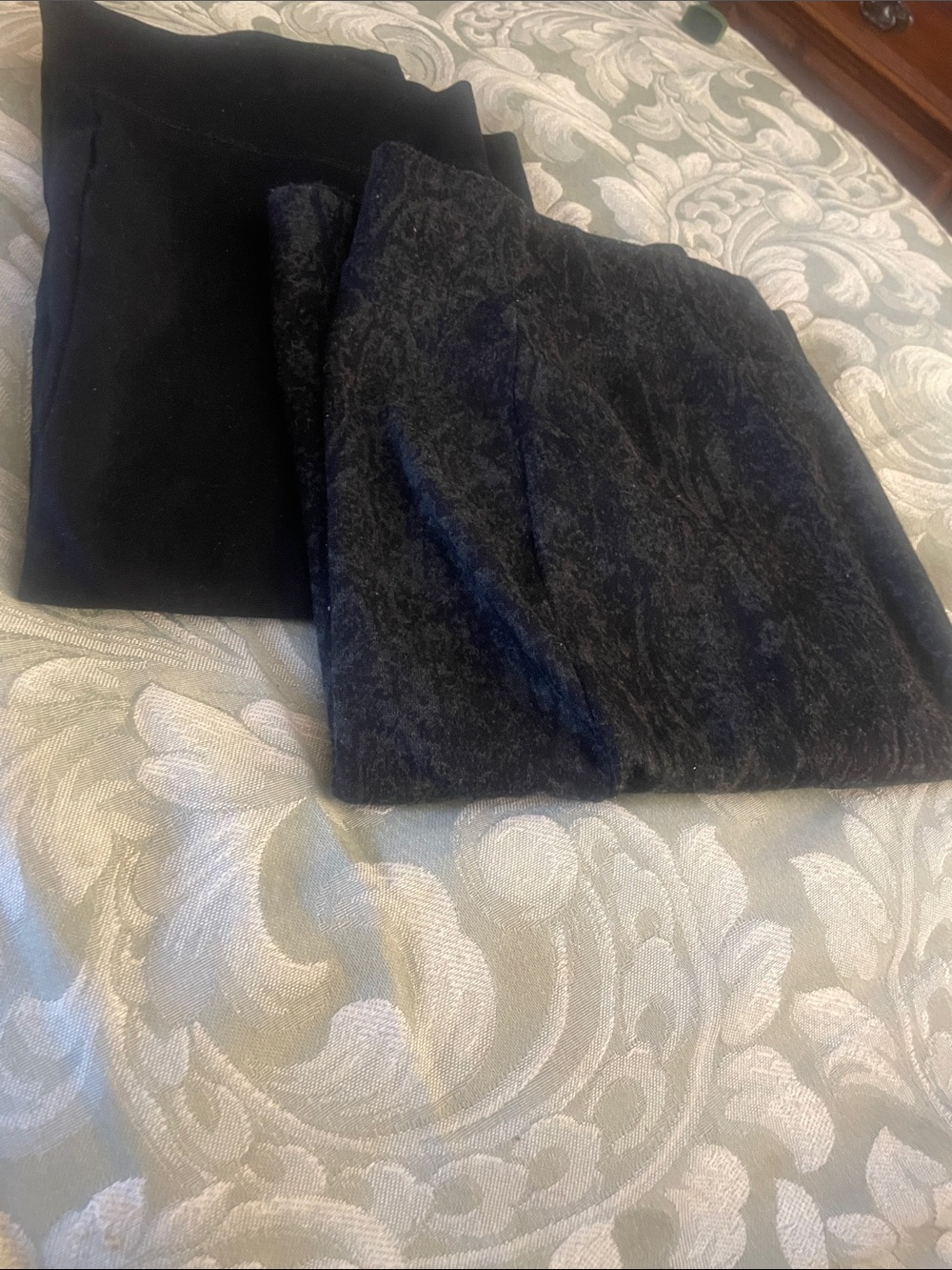 Style & Co. Black and Navy Velvet Midi Skirts